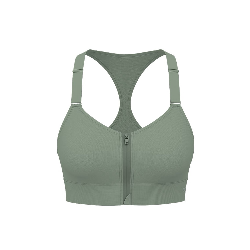 PINK SEAMLESS AIR FRONT-CLOSE HIGH-SUPPORT SPORTS BRA size -M color green NWT